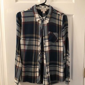 Dress Barn flannel plaid shirt small